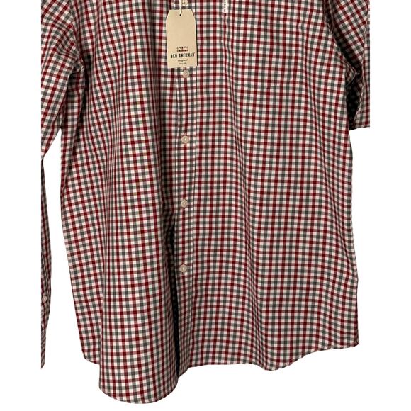 Ben Sherman Mens Long Sleeve Shirt Size XL Red Plaid Button Up Collar NWT - Picture 6 of 12